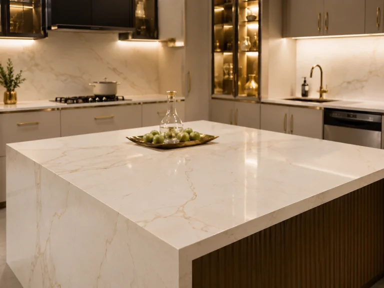 Table top quartz stone dapur dengan kemasan premium