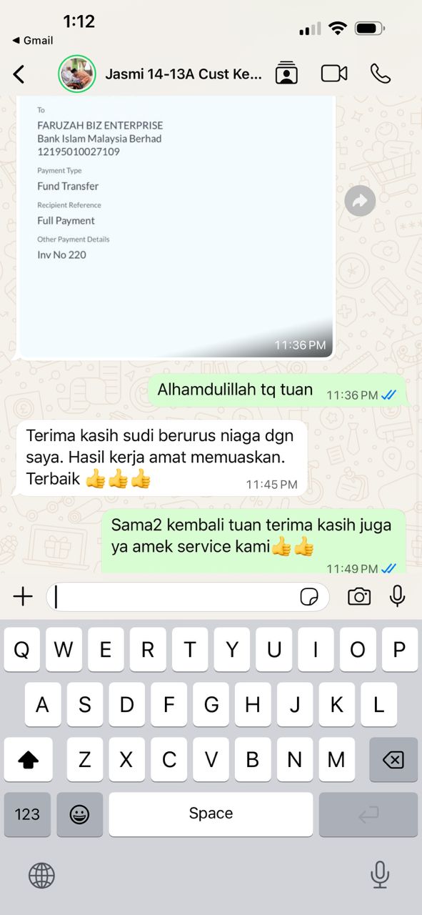 Review pelanggan untuk servis kabinet dapur custom 04