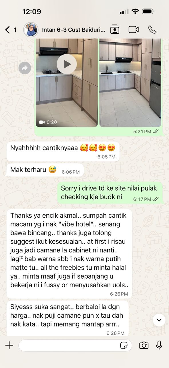 Review pelanggan untuk servis kabinet dapur custom 05