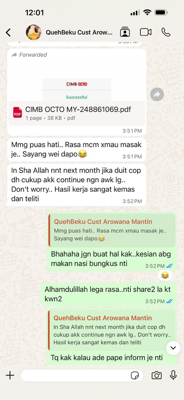 Review pelanggan untuk servis kabinet dapur custom 08